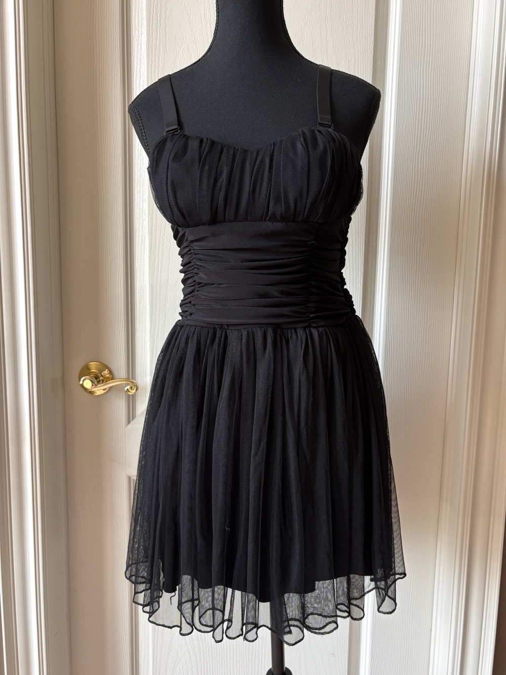 LBD Ruched Tulle Cocktail Dress